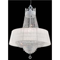 CROWN Lampadario cristallo, paralume bianco, bianco
