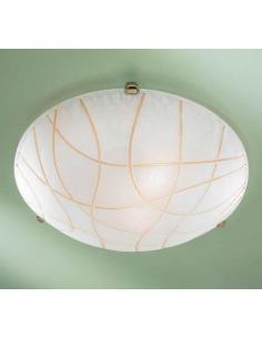 White ceiling light with rows of amber D50 special bronze