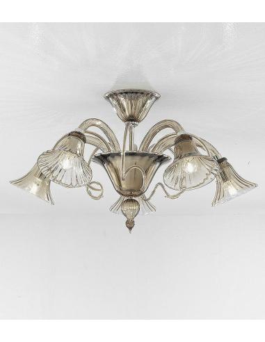 Sylcom 1420/5 K FU Venier Lampada a Sospensione ø72 Fumé