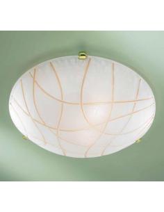 White ceiling light with rows of amber D50 special gold