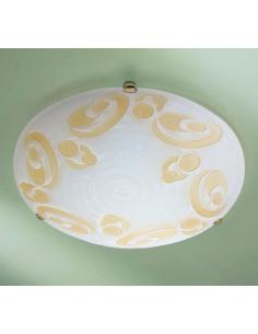 White ceiling light with swirl amber D30 special bronze