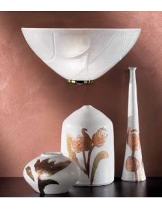 Applique headpiece with white lines special gold