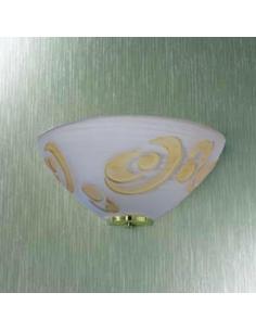 Applique to the bowl with swirls amber special gold