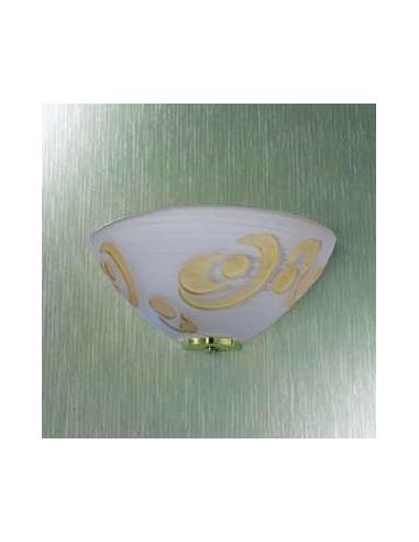 Applique to the bowl with swirls amber special gold