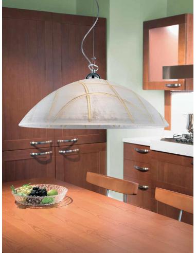 White suspension with rows of amber D50