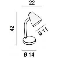 Table lamp in plastic blue color