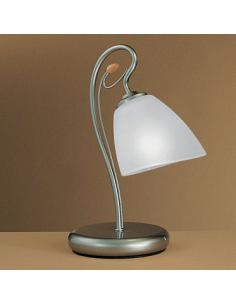Metal Lux 86321 Perugino Table Lamp Satin Nickel Wood