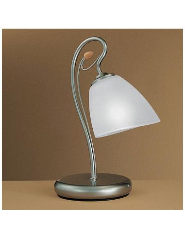 Metal Lux 86321 Perugino Table Lamp Satin Nickel Wood