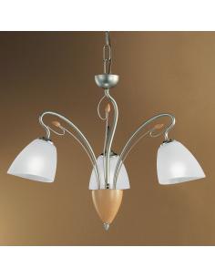 Metal Lux 86333 Perugino Suspension Lamp 3 Lights Wood