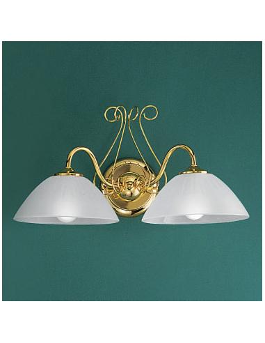 Metal Lux 88122 Bellini Wall Lamp 2 Light Golden Metal