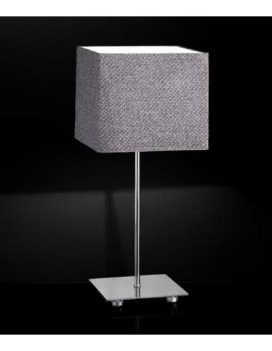 Table lamp polished chrome with fabric shade