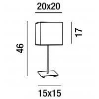 Table lamp polished chrome with fabric shade