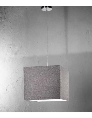 Suspension polished chrome with fabric shade
