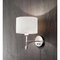 Applique cromo spazzolato con paralume in tessuto