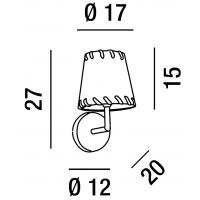 Applique brushed chrome with black fabric shade