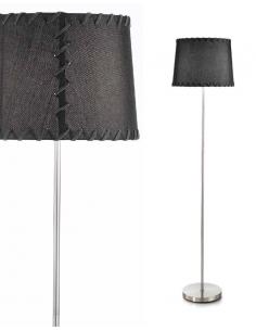 Floor lamp brushed chrome with fabric shade