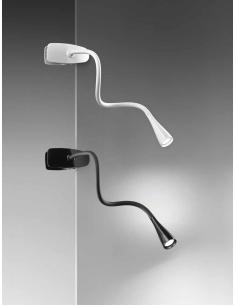 Table lamp flex in the plastic and metal color white with clamp