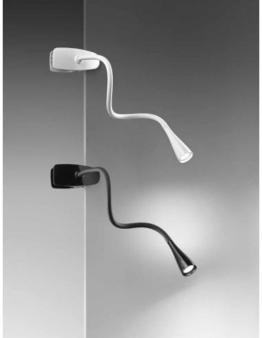 Table lamp flex in the plastic and metal color white with clamp