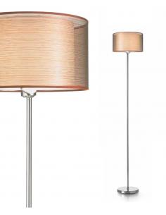 Floor lamp polished chrome with fabric shade