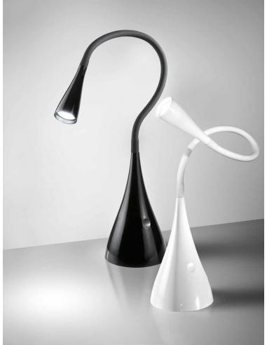 Lampada da tavolo flex in plastica e metallo colore nero
