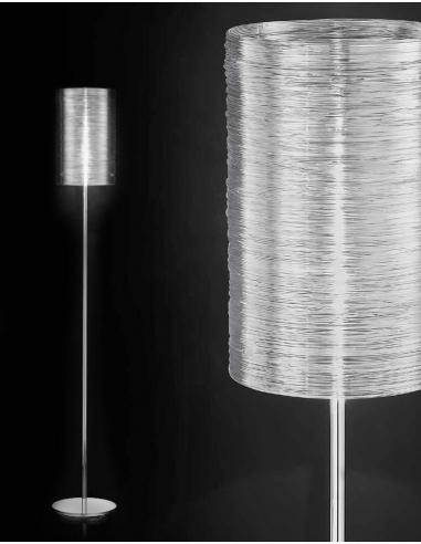 Floor lamp chrome polished in acriclico transparent