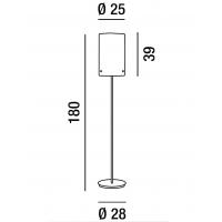 Floor lamp chrome polished in acriclico transparent