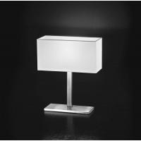 Table lamp brushed chrome with shade in pvc