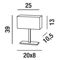 Lampada tavolo cromo spazzolato con paralume in pvc
