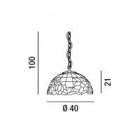 Suspension lamp Tiffany chain