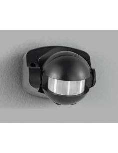 Sensore di movimento con timer e luminosità regolabili. Colore nero. Raggio 180°- 10m