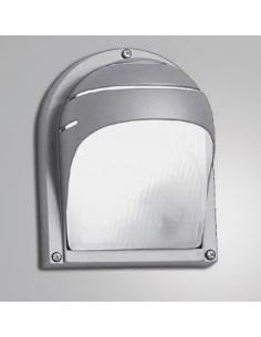 Applique alluminio per esterni colore grigio chiaro con diffusore in vetro