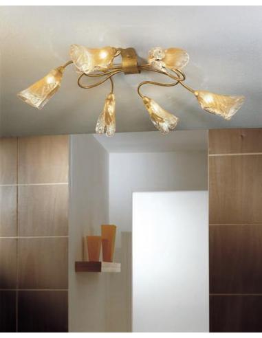 EXA plafoniera oro antico 6 luci