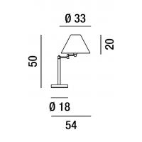 Lampada da tavolo snodabile ottone lucido con paralume in pvc