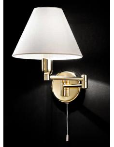 Applique hinge polished brass with lampshade in pvc