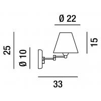 Applique hinge polished brass with lampshade in pvc