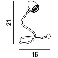 Lampada da tavolo snodabile in plastica colore argento
