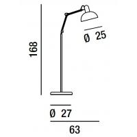 Floor lamp reading metal polished chrome