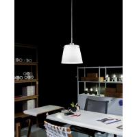 Sospensione cromo lucido con vetro bianco