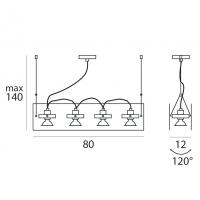 Linea Light 4604 Orbis Suspension Lamp 4 Lights