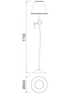 Mantra 3543 Paola Gold Lampada da Terra Dorata Goccia Cristallo 2