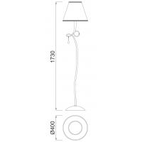 Mantra 3543 Paola Gold Lampada da Terra Dorata Goccia Cristallo