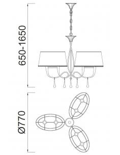Mantra 3543 Paola Gold Lampada da Terra Dorata Goccia Cristallo 2