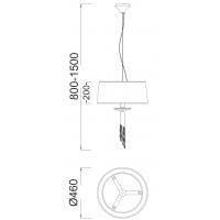 Mantra 3858 Tiffany Lampadario a Sospensione Paralume Cristalli