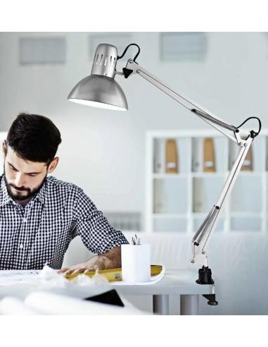 Perenz 4025 A Lampada Da Tavolo Orientabile In Metallo Argento