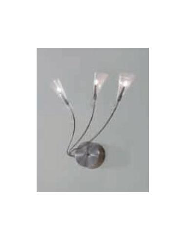 Perenz 4500 Lampada Parete Cromo Spazzolato Vetri Trasparenti
