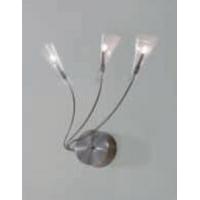 Perenz 4500 Lampada Parete Cromo Spazzolato Vetri Trasparenti