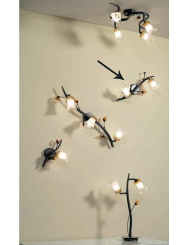 Perenz 5080 Barra Spot 2 Luci Con Vetri E Foglioline Ambra