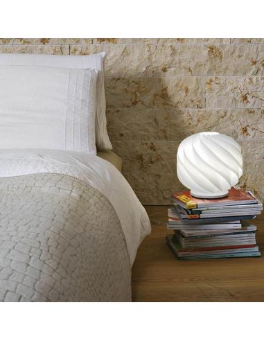 Linea Zero GL/LAP/35/W Globe Lampada da Tavolo Bianca D35