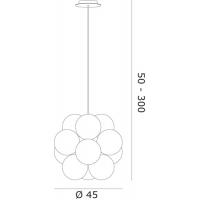 De Majo 0BABO0S00 B Suspension Lamp Babol Glossy White