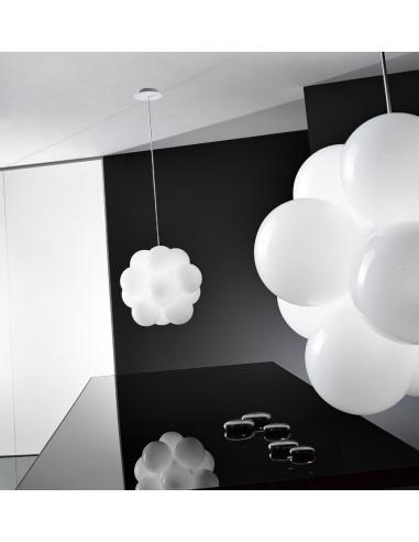 De Majo 0BABO0S00 B Suspension Lamp Babol Glossy White